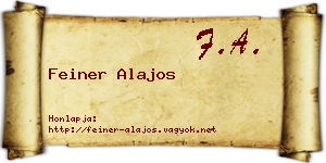 Feiner Alajos névjegykártya